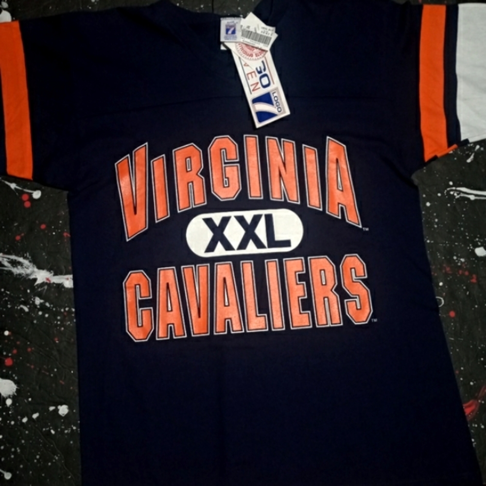 Virginia Cavaliers vintage 90s deadstock Logo 7 NCAA football jersey NWT - Picture 1 of 8